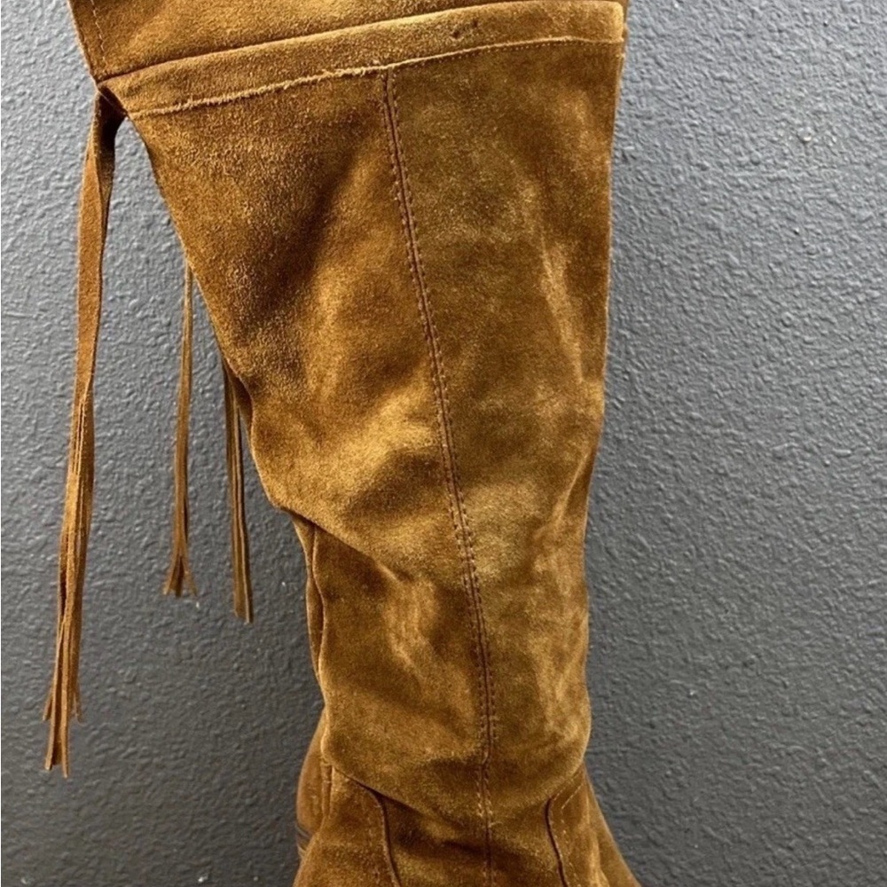 Franco Sarto Over-the-Knee Suede Boots in Chestnut Brown